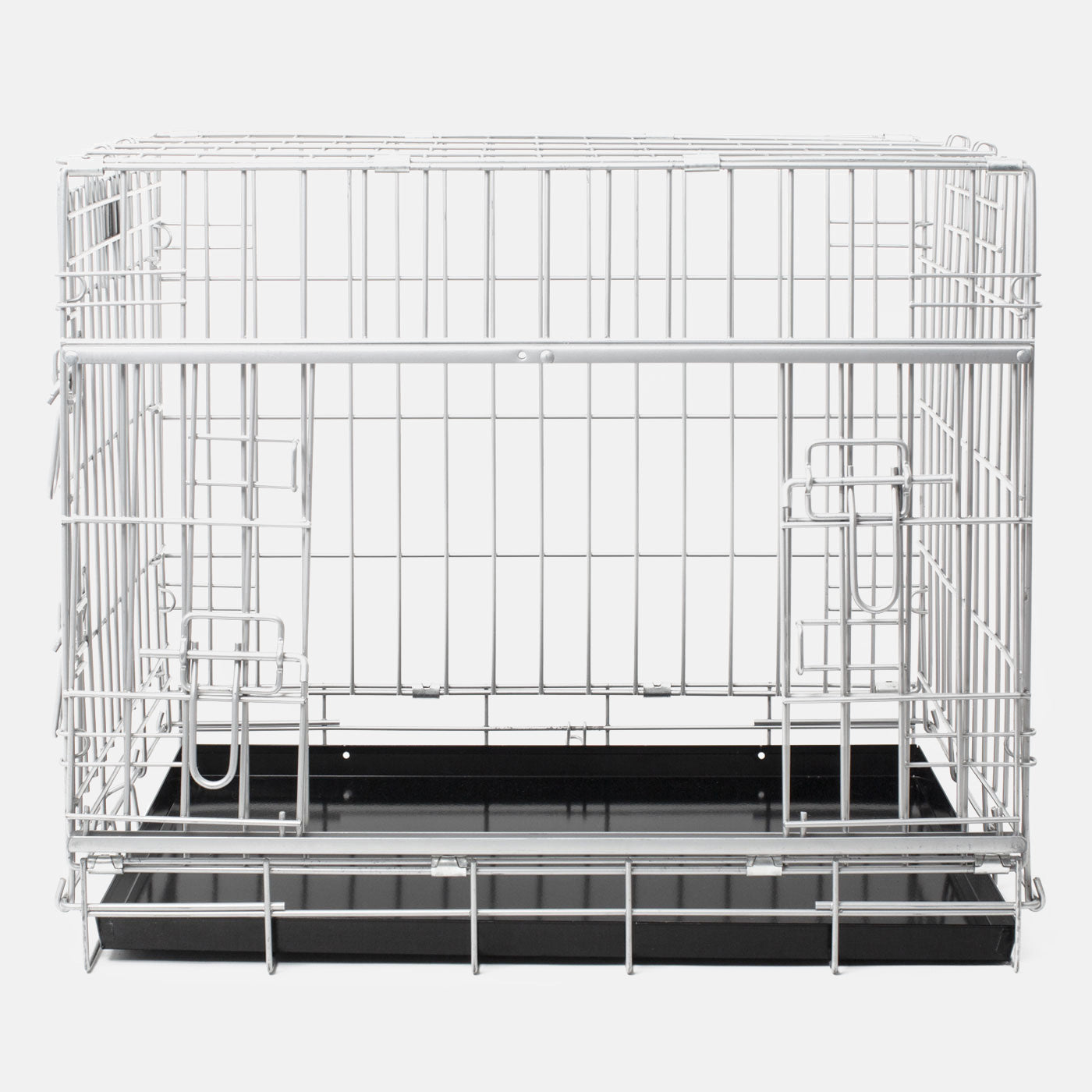 Discover the perfect deluxe heavy duty silver dog crate, featuring two doors for easy access and a removable tray for easy cleaning! The ideal choice to keep new puppies safe, made using pet safe galvanised steel! Available now in 3 sizes at Lords & Labradors