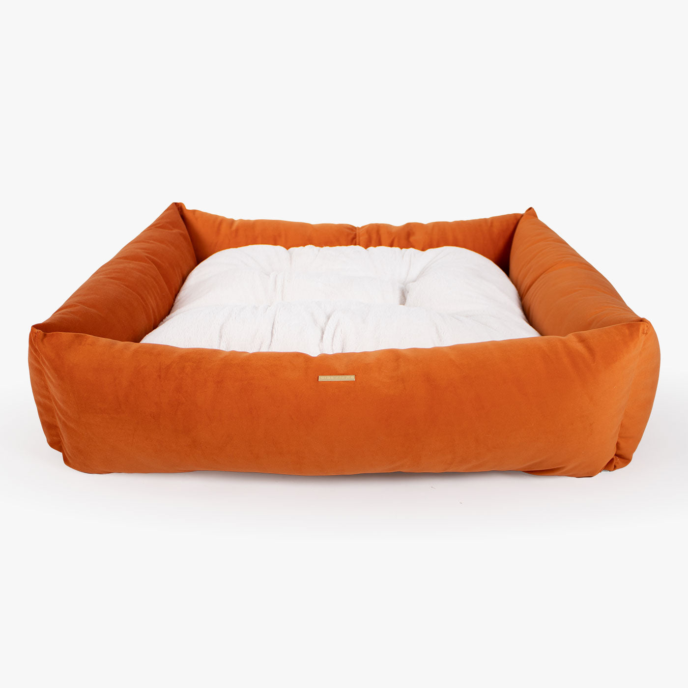 Box Bed For Dogs In Pumpkin Velvet By Lords & Labradors