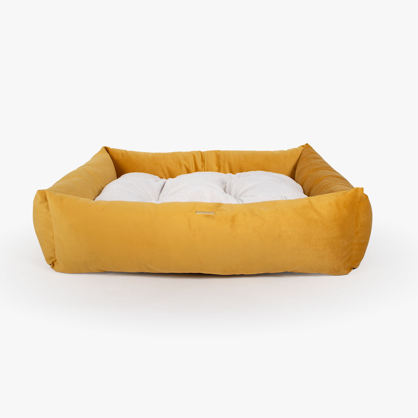 Box Bed For Dogs In Saffron Velvet By Lords & Labradors