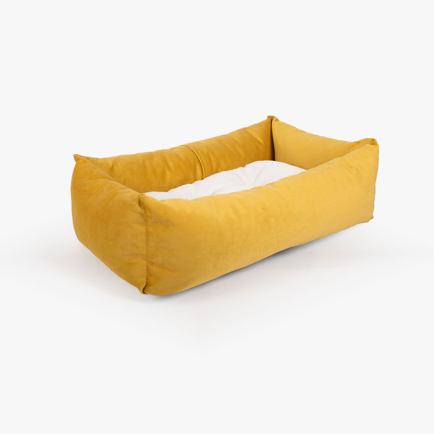 Cosy & Calming Puppy Crate Bed In Saffron Velvet By Lords & Labradors