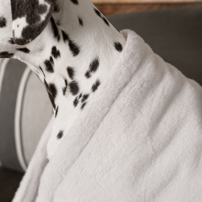  Discover Our Luxurious Anti-Anxiety Dog Blanket In Luxury Cream With Super Soft Plush & Short Faux Fur, The Perfect Blanket For Puppies, Available To Personalise And In 2 Sizes Here at Lords & Labradors