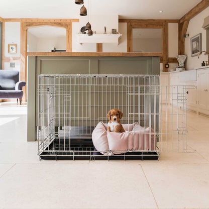 Cosy & Calming Puppy Crate Bed In Blossom Velvet By Lords & Labradors