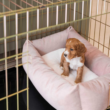 Cosy & Calming Puppy Crate Bed In Blossom Velvet By Lords & Labradors