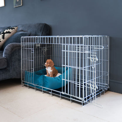 Cosy & Calming Puppy Crate Bed In Marine Velvet By Lords & Labradors