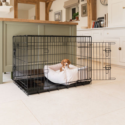 Cosy & Calming Puppy Crate Bed In Oyster Velvet By Lords & Labradors