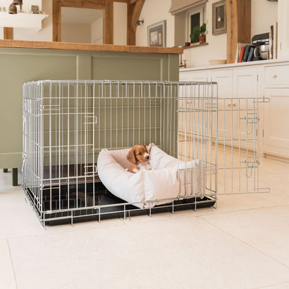 Cosy & Calming Puppy Crate Bed In Oyster Velvet By Lords & Labradors