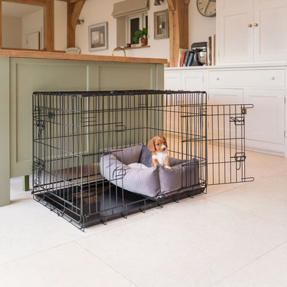 Cosy & Calming Puppy Crate Bed In Silt Velvet By Lords & Labradors