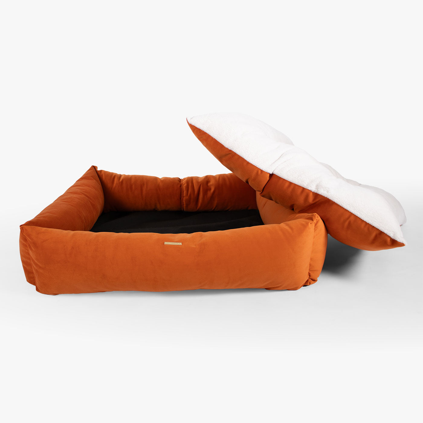 Box Bed For Dogs In Pumpkin Velvet By Lords & Labradors