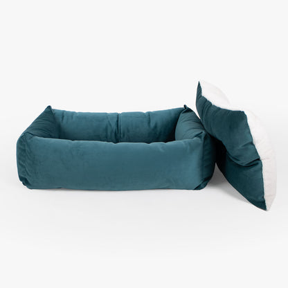 Cosy & Calming Puppy Crate Bed In Marine Velvet By Lords & Labradors