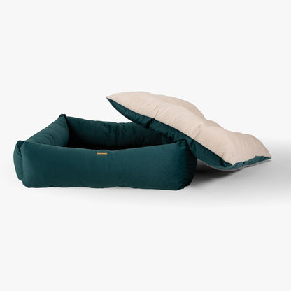 Box Bed For Dogs In Marine Velvet By Lords & Labradors