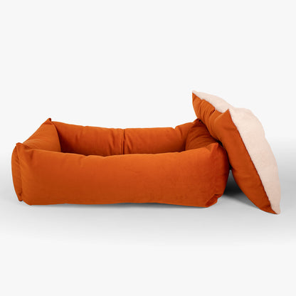 Cosy & Calming Puppy Crate Bed In Pumpkin Velvet By Lords & Labradors