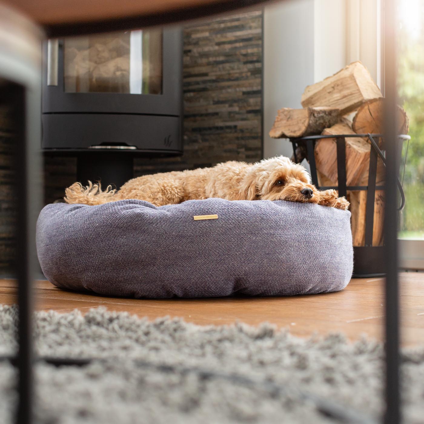 Donut Bed in Oxford Herringbone Tweed by Lords & Labradors