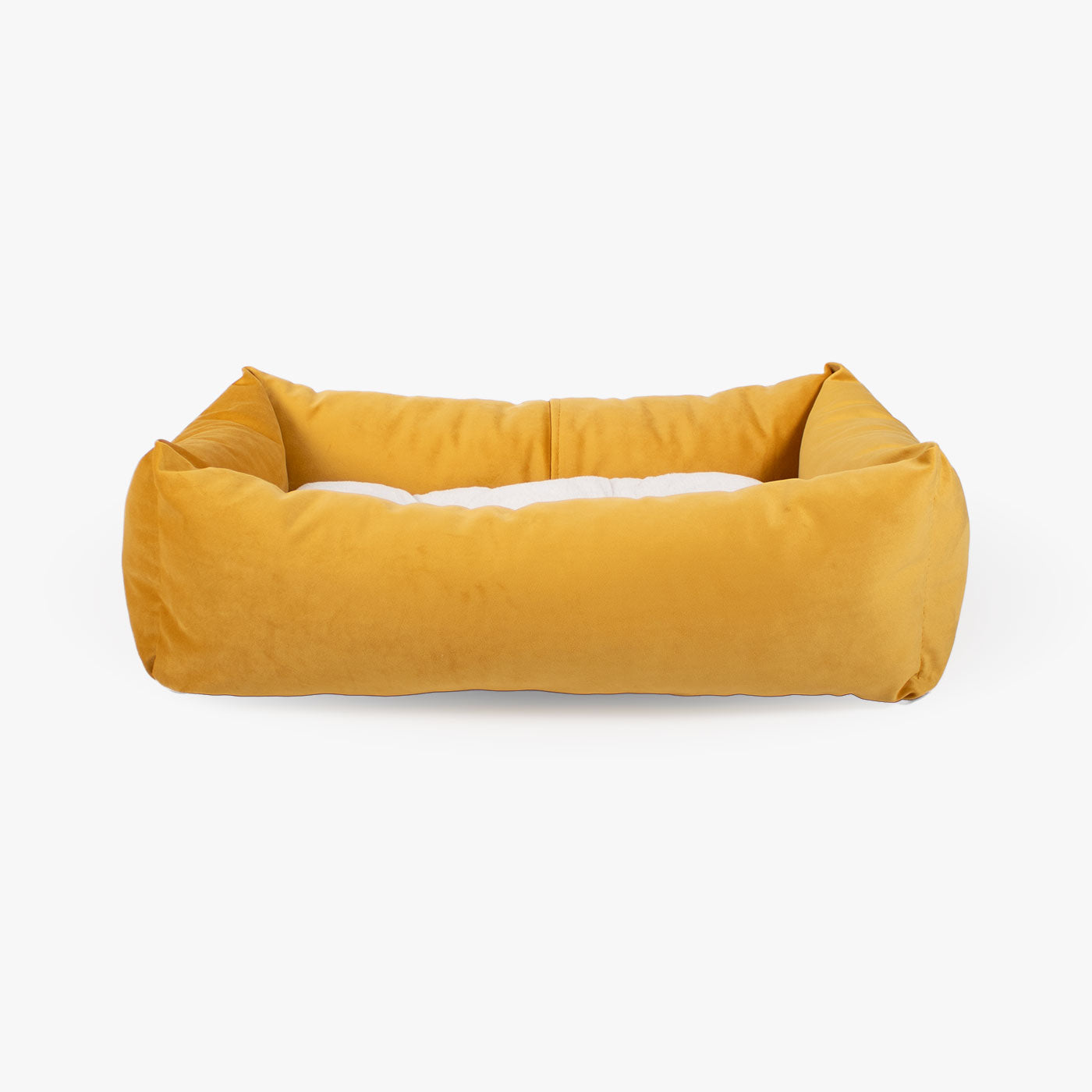 Cosy & Calming Puppy Crate Bed In Saffron Velvet By Lords & Labradors