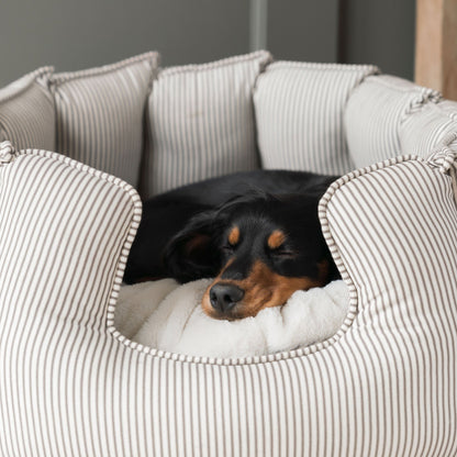 High Wall Bed For Dogs in Regency Stripe by Lords & Labradors