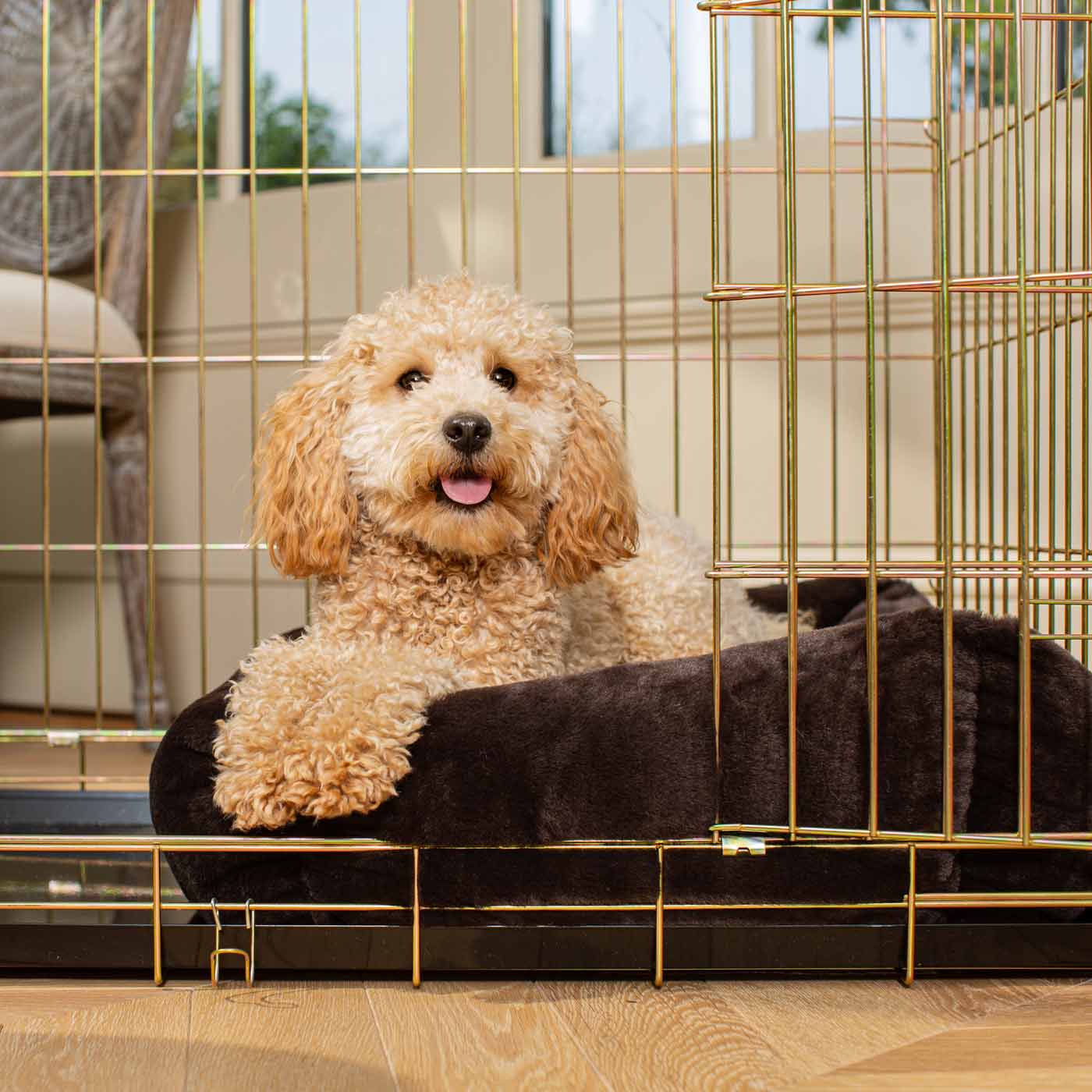 Cosy & Calming Puppy Crate Bed in Calming Anti-Anxiety Dusk Faux Fur by Lords & Labradors