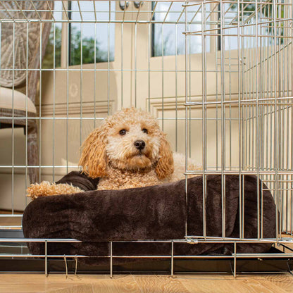 Cosy & Calming Puppy Crate Bed in Calming Anti-Anxiety Dusk Faux Fur by Lords & Labradors