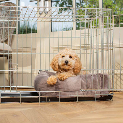 Cosy & Calming Puppy Crate Bed in Calming Anti-Anxiety Fawn Faux Fur by Lords & Labradors