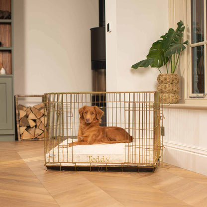 Luxury Dog Crate Cushion, Ivory Bouclé Crate Cushion The Perfect Dog Crate Accessory, Available To Personalise Now at Lords & Labradors