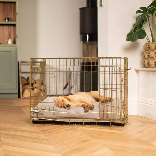 Luxury Dog Crate Cushion, Savanna Stone Crate Cushion The Perfect Dog Crate Accessory, Available To Personalise Now at Lords & Labradors