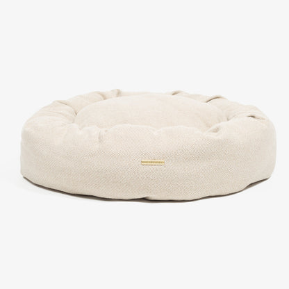 Donut Bed in Natural Herringbone Tweed by Lords & Labradors