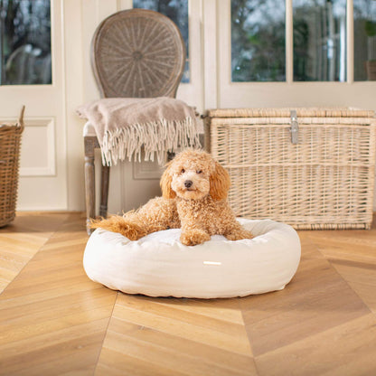 Discover Our Handmade Luxury Donut Dog Bed, In  Savanna Bone, The Perfect Choice For Puppies Available Now at Lords & Labradors