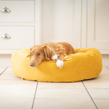 Donut Bed in Saffron Velvet By Lords & Labradors