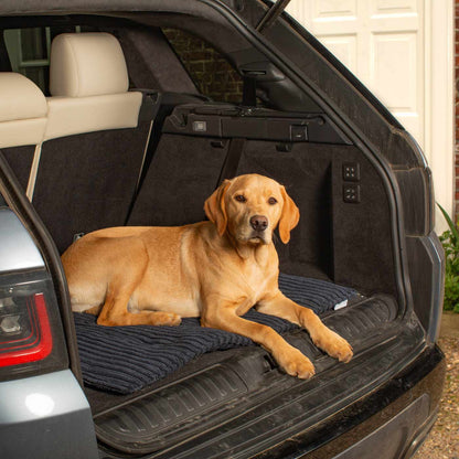 Embark on the perfect pet travel with our luxury Travel Mat in Essentials Navy. Featuring a Carry handle for on the move once Rolled up for easy storage, can be used as a seat cover, boot mat or travel bed! Available now at Lords & Labradors