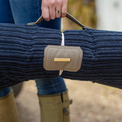 Embark on the perfect pet travel with our luxury Travel Mat in Essentials Navy. Featuring a Carry handle for on the move once Rolled up for easy storage, can be used as a seat cover, boot mat or travel bed! Available now at Lords & Labradors