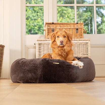 Calming Anti-Anxiety Donut Bed in Dusk Faux Fur by Lords & Labradors