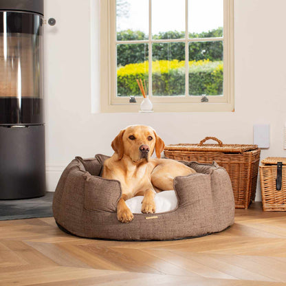 High Wall Bed For Dogs in Inchmurrin Umber By Lords & Labradors