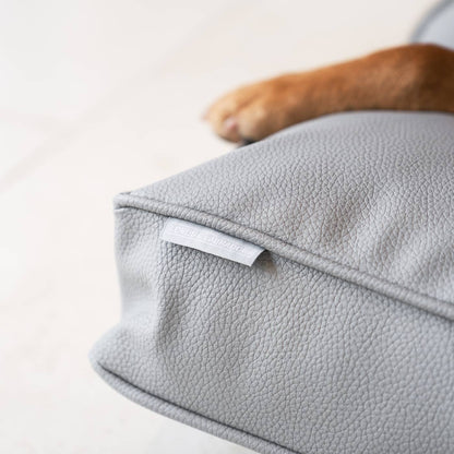 Luxury Dog Cushion in Rhino Tough Granite Faux Leather, The Perfect Pet Bed Time Accessory! Available Now at Lords & Labradors