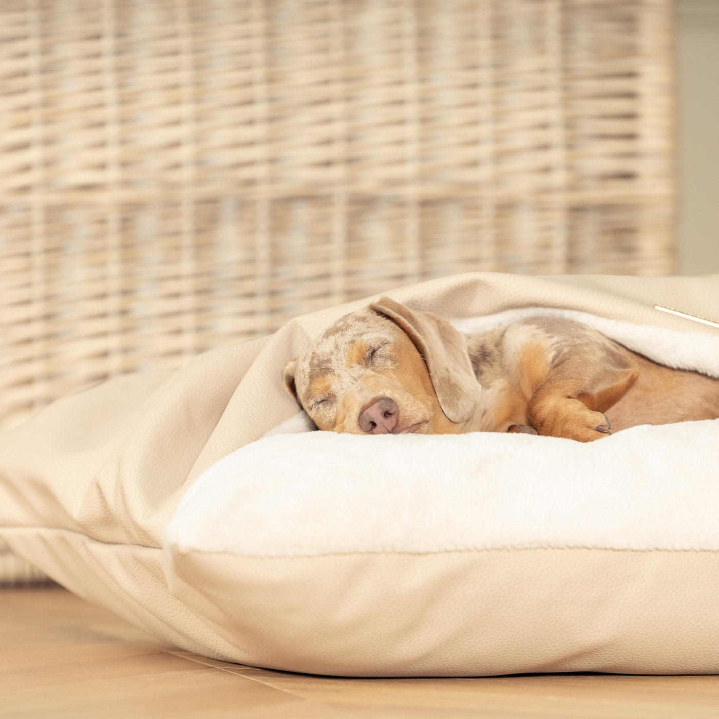 Discover The Perfect Burrow For Your Pet, Our Stunning Sleepy Burrow Dog Beds In Rhino Sand, Is The Perfect Bed Choice For Your Pet, Available Now at Lords & Labradors