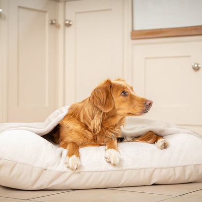 Sleepy Burrows Bed In Oyster Velvet By Lords & Labradors