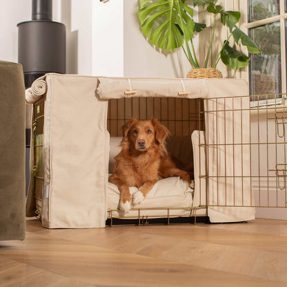 Luxury Heavy Duty Dog Crate, In Stunning Savanna Bone Crate Set, The Perfect Dog Crate Set For Building The Ultimate Pet Den! Dog Crate Cover Available To Personalise at Lords & Labradors