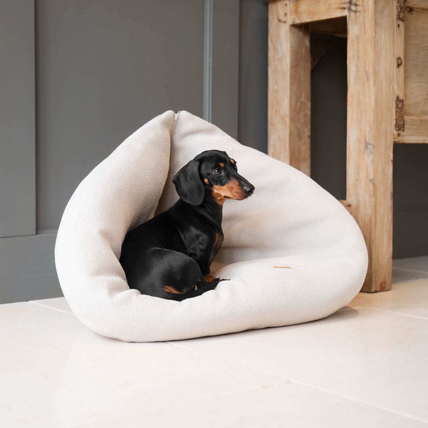 Luxury Dog Cushions & Beds, Squash 'Em in Alabaster, The Perfect Snuggly Cave For Dogs To Burrow! Available Now at Lords & Labradors