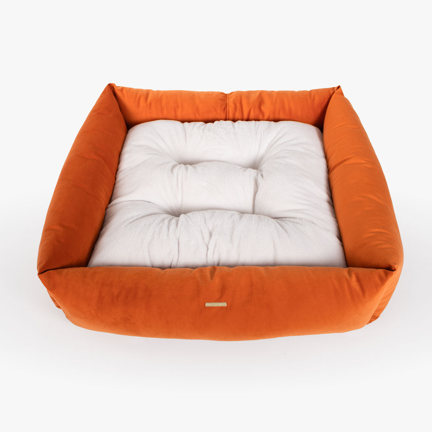 Box Bed For Dogs In Pumpkin Velvet By Lords & Labradors