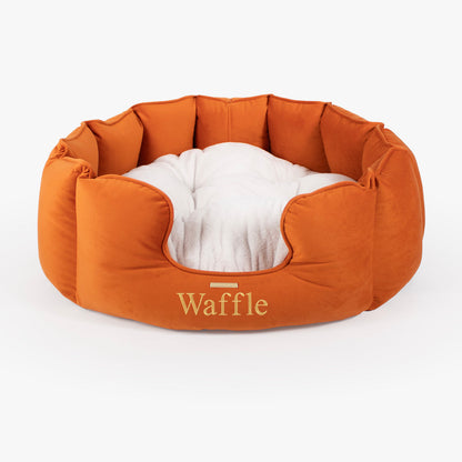 High Wall Bed For Dogs in Pumpkin Velvet By Lords & Labradors