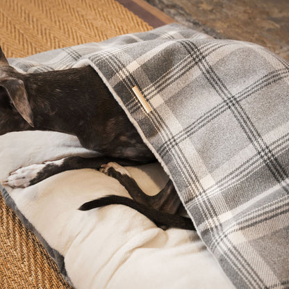  Discover The Perfect Burrow For Your Pet, Our Stunning Sleepy Burrow Dog Beds In Dove Grey Tweed Is The Perfect Bed Choice For Your Pet, Available Now at Lords & Labradors