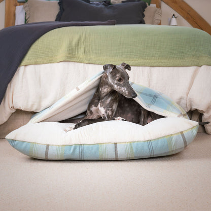 Discover The Perfect Burrow For Your Pet, Our Stunning Sleepy Burrow Dog Beds In Duck Egg Tweed Is The Perfect Bed Choice For Your Pet, Available Now at Lords & Labradors