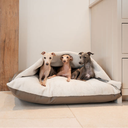 Discover The Perfect Burrow For Your Pet, Our Stunning Sleepy Burrow Dog Beds In Rhino Camel, Is The Perfect Bed Choice For Your Pet, Available Now at Lords & Labradors