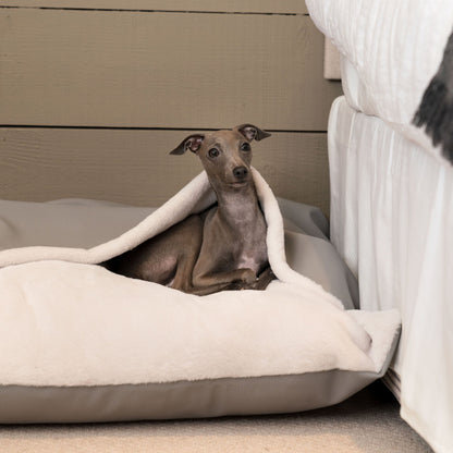 Discover The Perfect Burrow For Your Pet, Our Stunning Sleepy Burrow Dog Beds In Rhino Granite, Is The Perfect Bed Choice For Your Pet, Available Now at Lords & Labradors