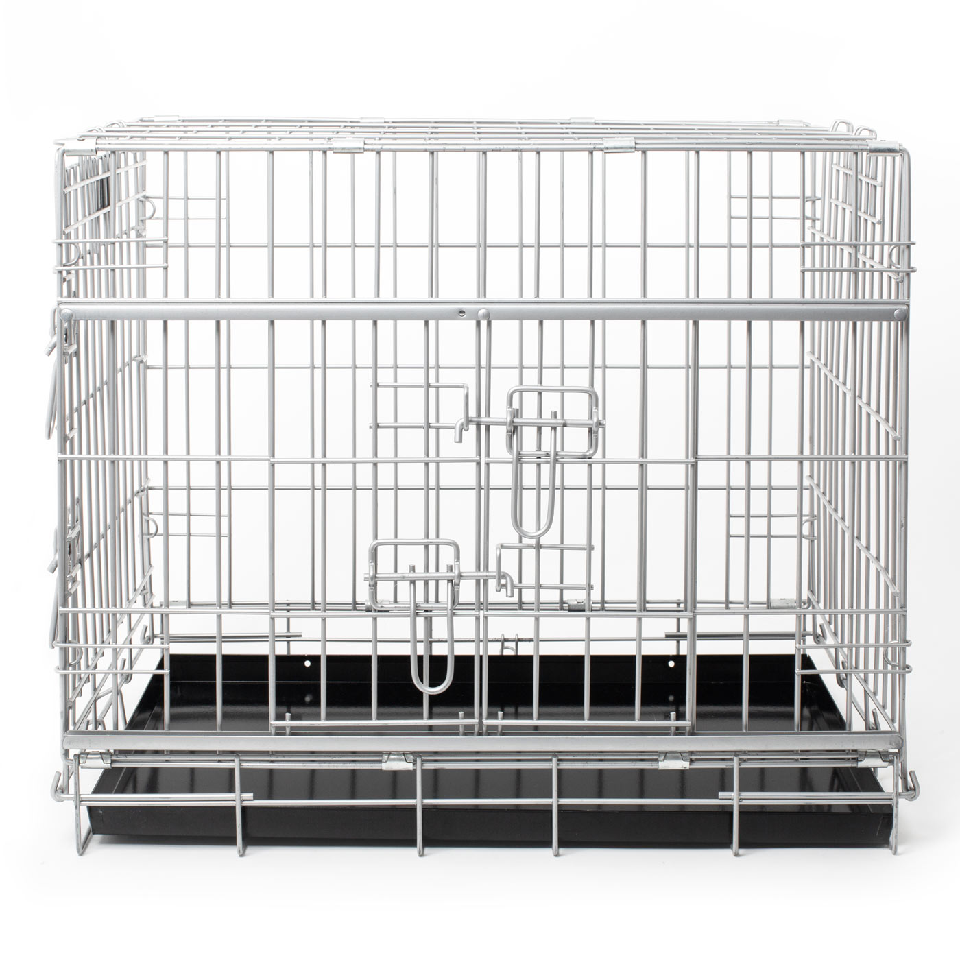 Discover the perfect deluxe heavy duty silver dog crate, featuring two doors for easy access and a removable tray for easy cleaning! The ideal choice to keep new puppies safe, made using pet safe galvanised steel! Available now in 3 sizes at Lords & Labradors