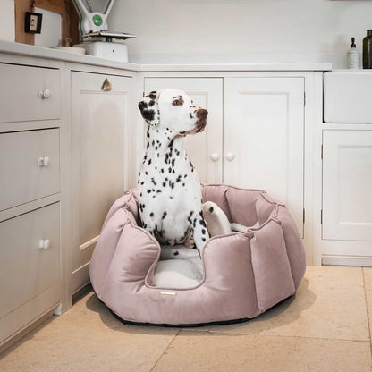 High Wall Bed For Dogs in Blossom Velvet By Lords & Labradors