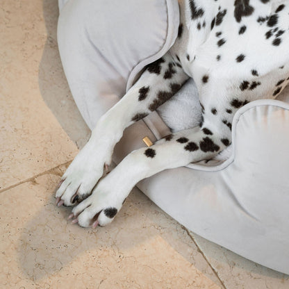 High Wall Bed For Dogs in Oyster Velvet By Lords & Labradors