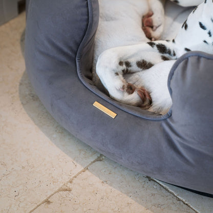 High Wall Bed For Dogs in Silt Velvet By Lords & Labradors