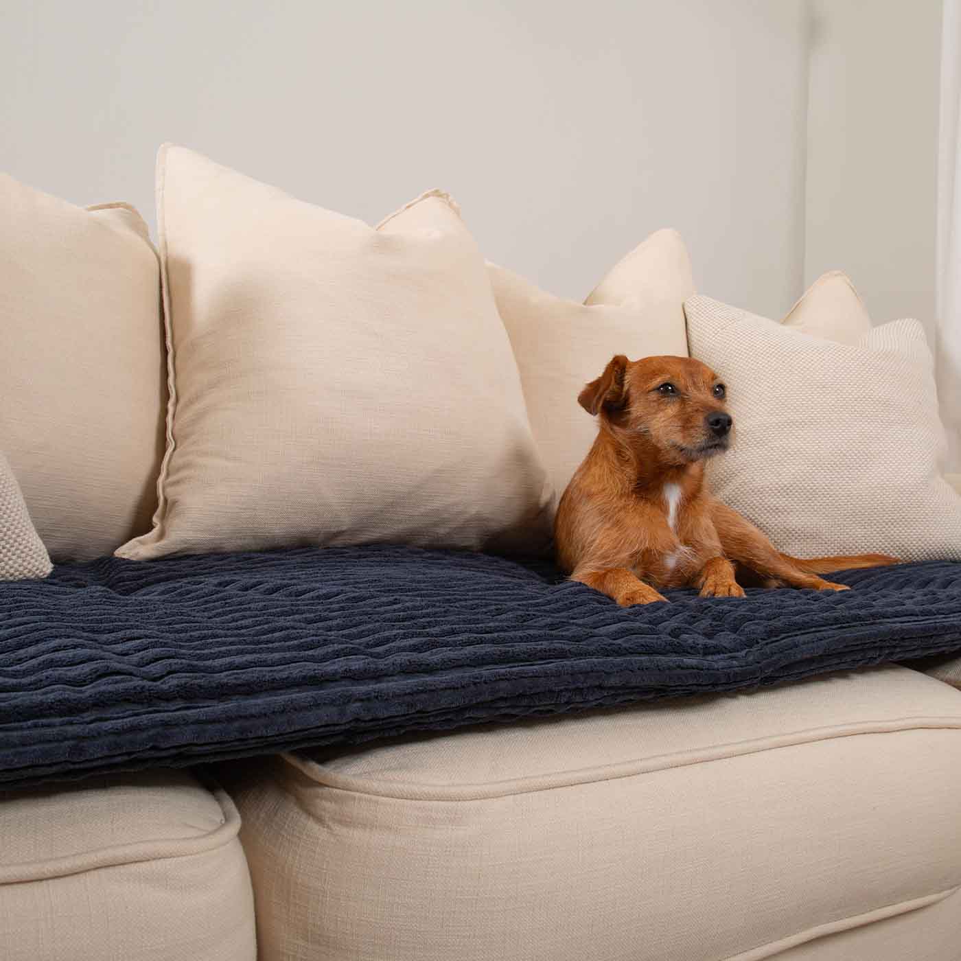 Sofa Topper in Navy Essentials Plush by Lords & Labradors