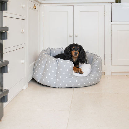 High Wall Bed For Dogs in Grey Spot by Lords & Labradors