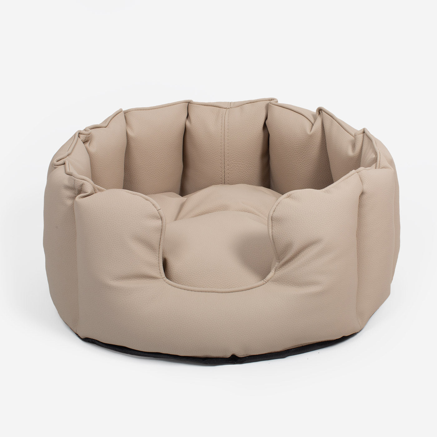 [colour:sand] Luxury Handmade High Wall in Rhino Tough Faux Leather, in Sand, Perfect For Your Pets Nap Time! Available To Personalise at Lords & Labradors