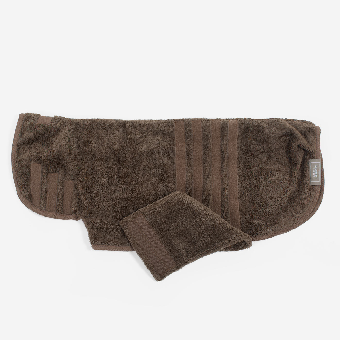 Discover the perfect dog drying with our bamboo dog drying coat in Mole (Brown) The ideal choice for pet drying after walking and bath-time. Made using luxurious bamboo to aid sensitive skin! Available to personalise now at Lords & Labradors in 5 sizes and 4 beautiful colours!        