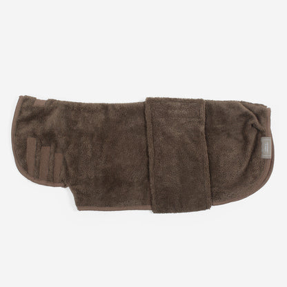 Discover the perfect dog drying with our bamboo dog drying coat in Mole (Brown) The ideal choice for pet drying after walking and bath-time. Made using luxurious bamboo to aid sensitive skin! Available to personalise now at Lords & Labradors in 5 sizes and 4 beautiful colours!        